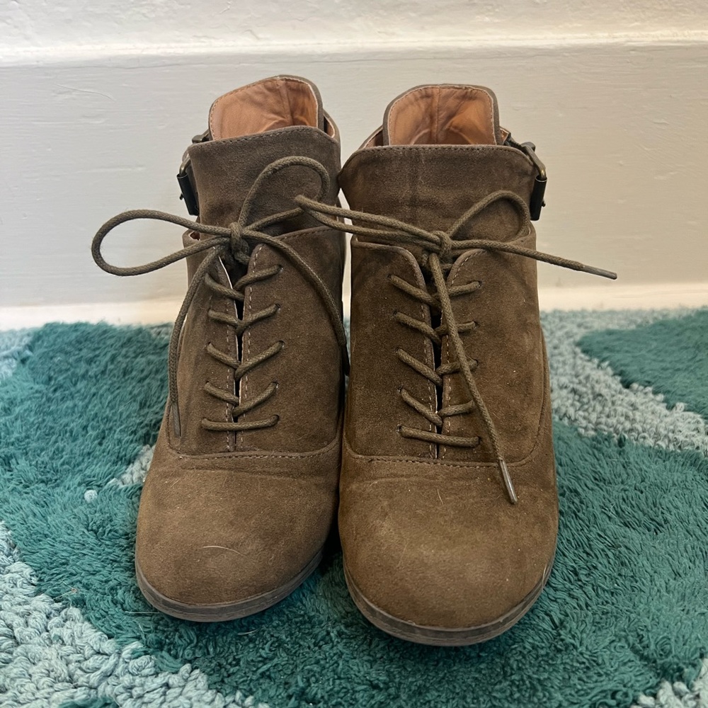 Lace Up Heel Boots